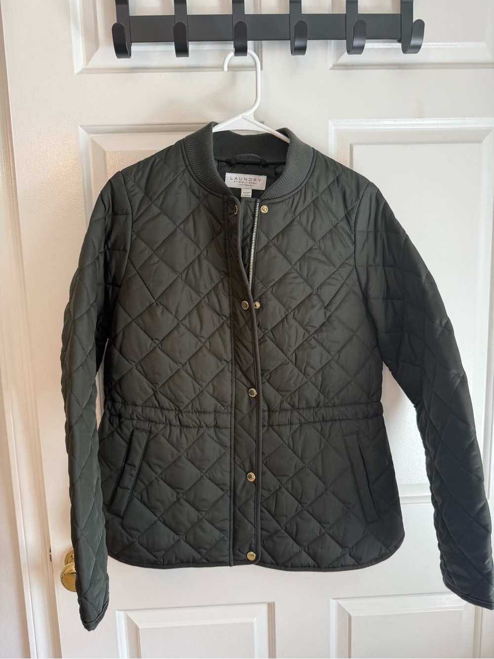 Laundry By Shelli Segal Quilted Bomber Jacket - Olive Green Women’s Small